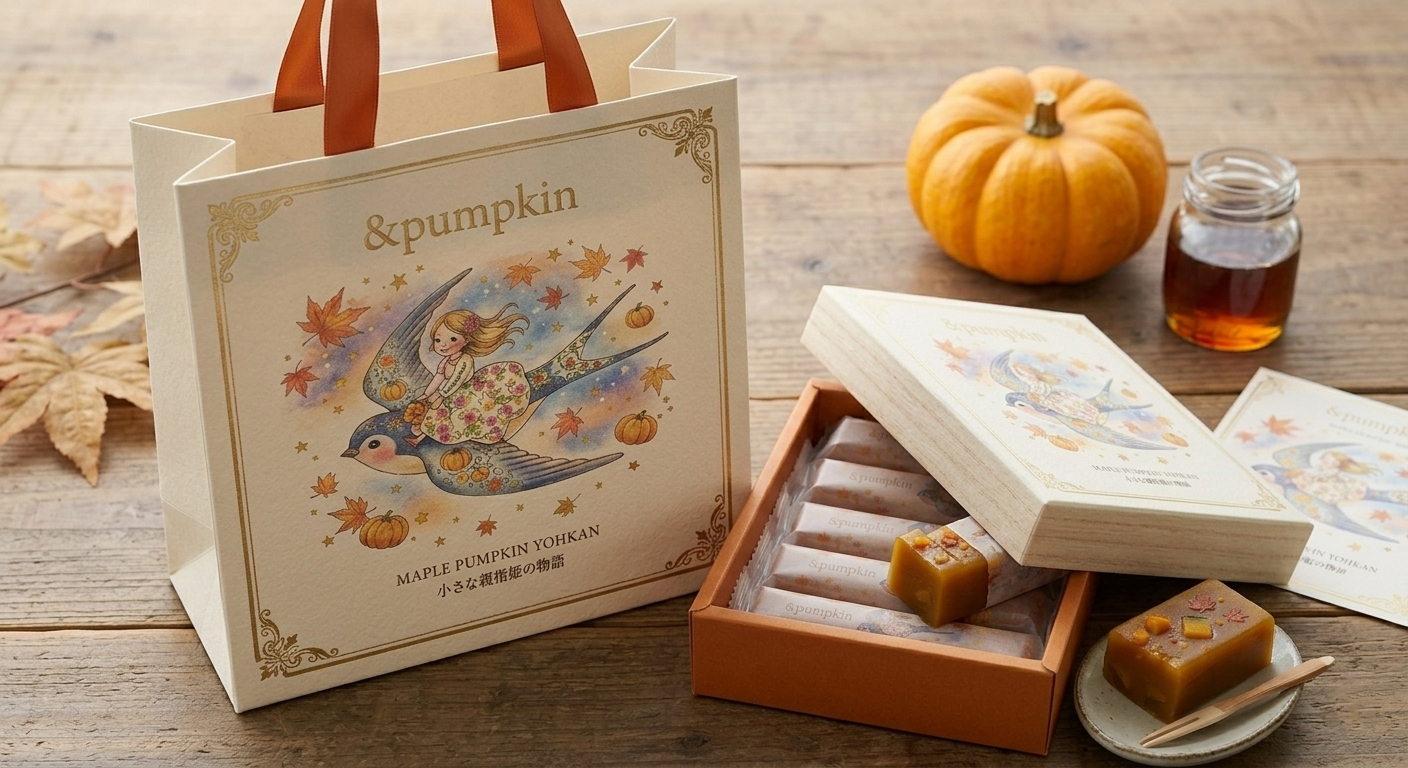 &pumpkin 親指姫とツバメが運ぶ 美と健康の贈り物 かぼちゃの艶めく羊羹